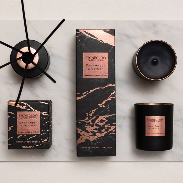 Luna Duftkerze - Dark Amber & Vetivert von Stoneglow