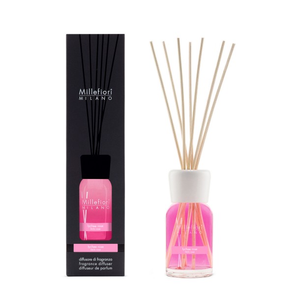 Natural - Lychee Rose - Stick Diffuser 100ml von Millefiori