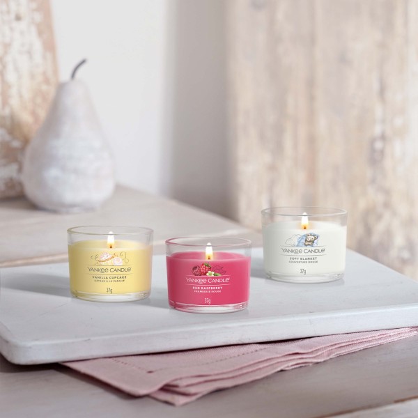 Soft Blanket - 3 Votivkerzen im Glas von Yankee Candle