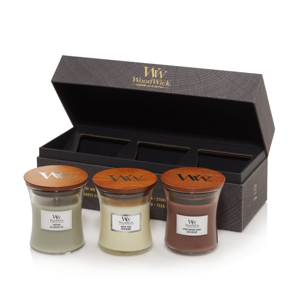 Geschenkset Woody - 3 Mini Jar von Woodwick