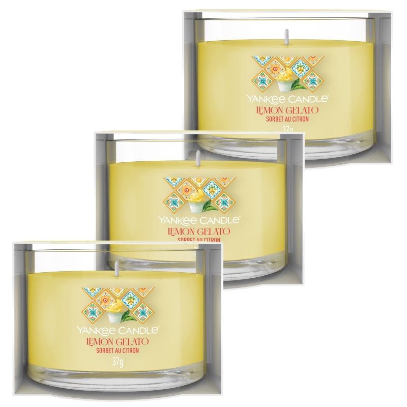 Lemon Gelato - Votivkerze im Glas - 3 Stück von Yankee Candle