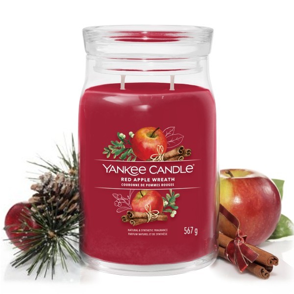 Red Apple Wreath - Signature  Jar L
