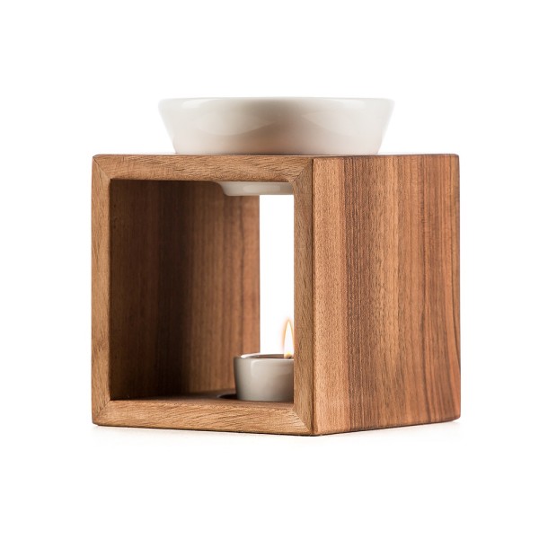 Duftlampe - Nussbaum mit Keramikschale von World of Scent