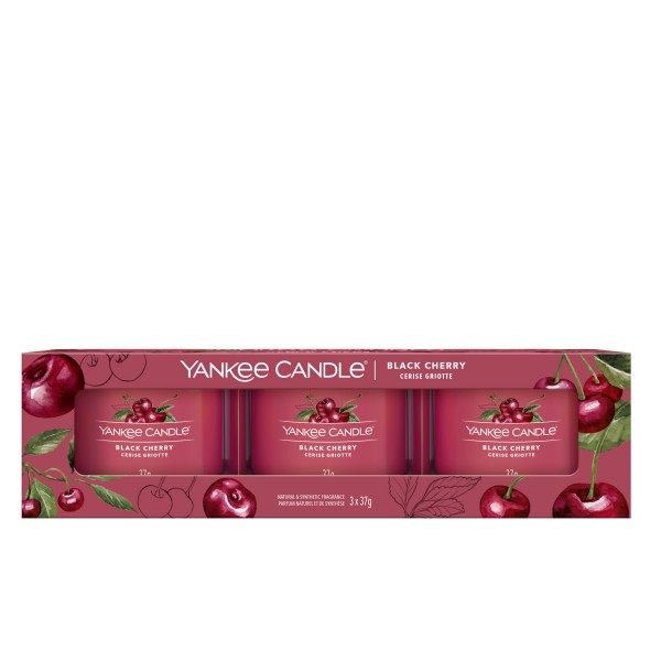 Black Cherry - 3 Votivkerzen im Glas von Yankee Candle