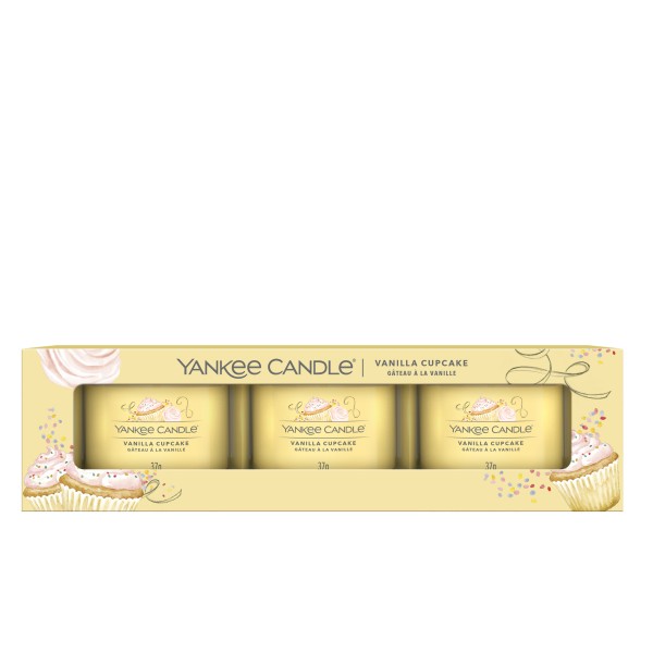 Vanilla Cupcake - 3 Votivkerzen im Glas von Yankee Candle